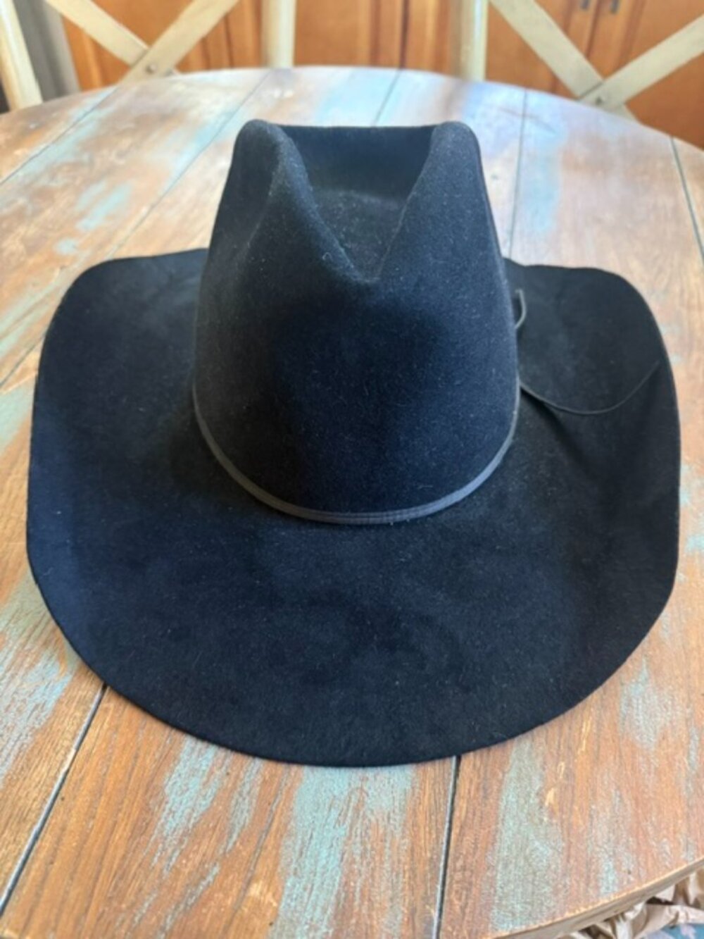 Vintage 1970s Resistol XXX Beaver Cowboy Hat 3X Black Custom High-Brehm Texas